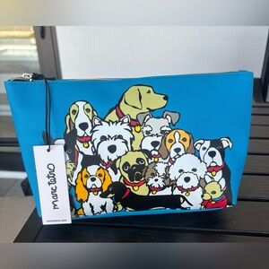 NWT Marc Tetro Blue Dog Print Cosmetic Bag